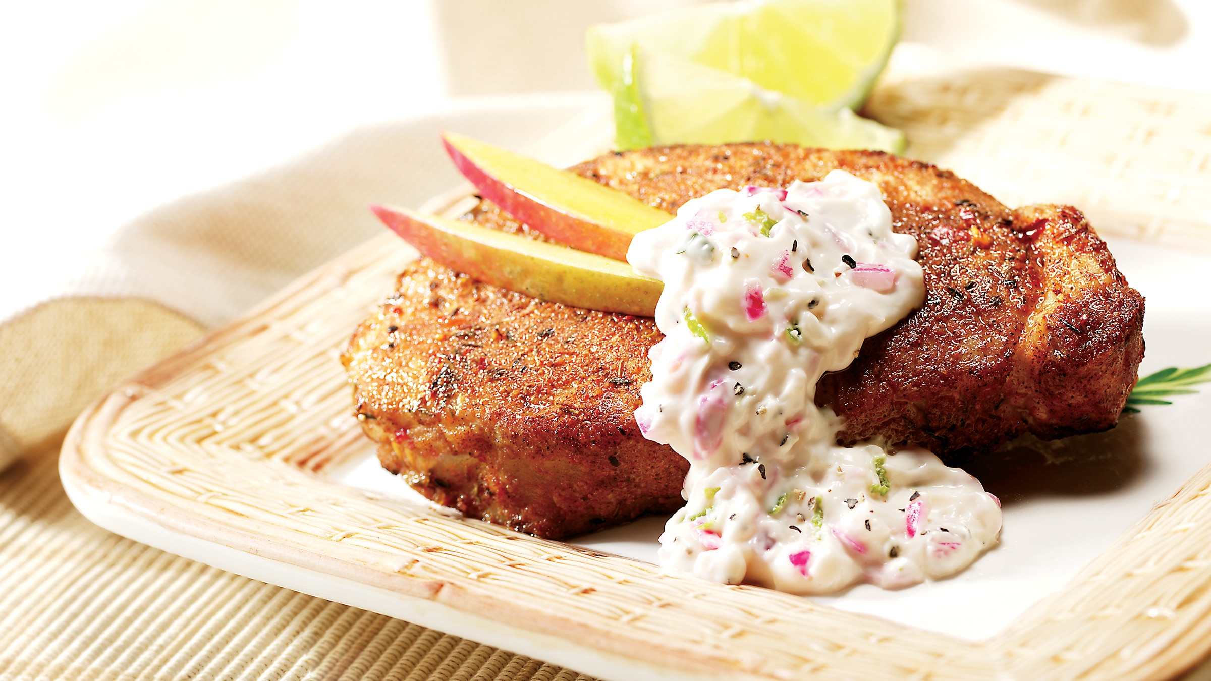 Pork Chops with Creamy Lime Salsa