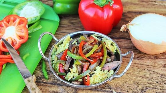 Red Pepper-Smothered Steak & Rice Red Pepper-Smothered Steak & Rice