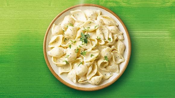 Shell Pasta with Garlic Herb Sauce Shell Pasta with Garlic Herb Sauce