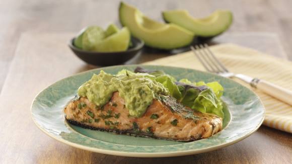 Salmon with Creamy Avocado Dressing Salmon with Creamy Avocado Dressing