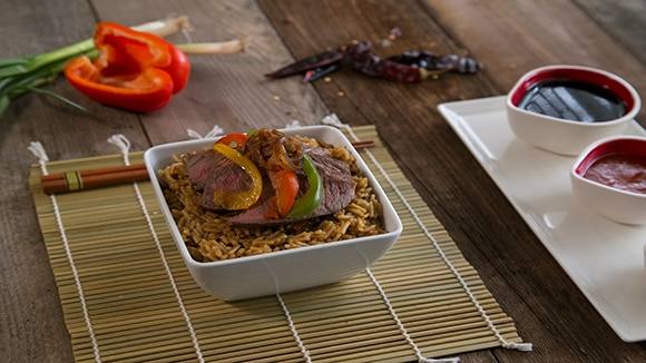 Pepper Steak with Teriyaki Rice Pepper Steak with Teriyaki Rice