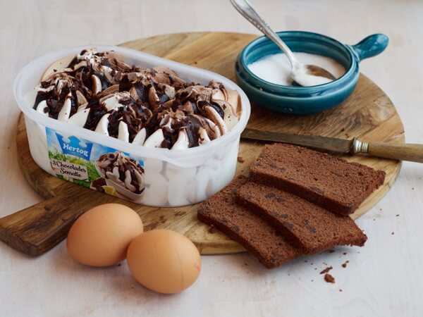 Hoe 'Chocoladecake met 3 chocolade ijs' bereiden.