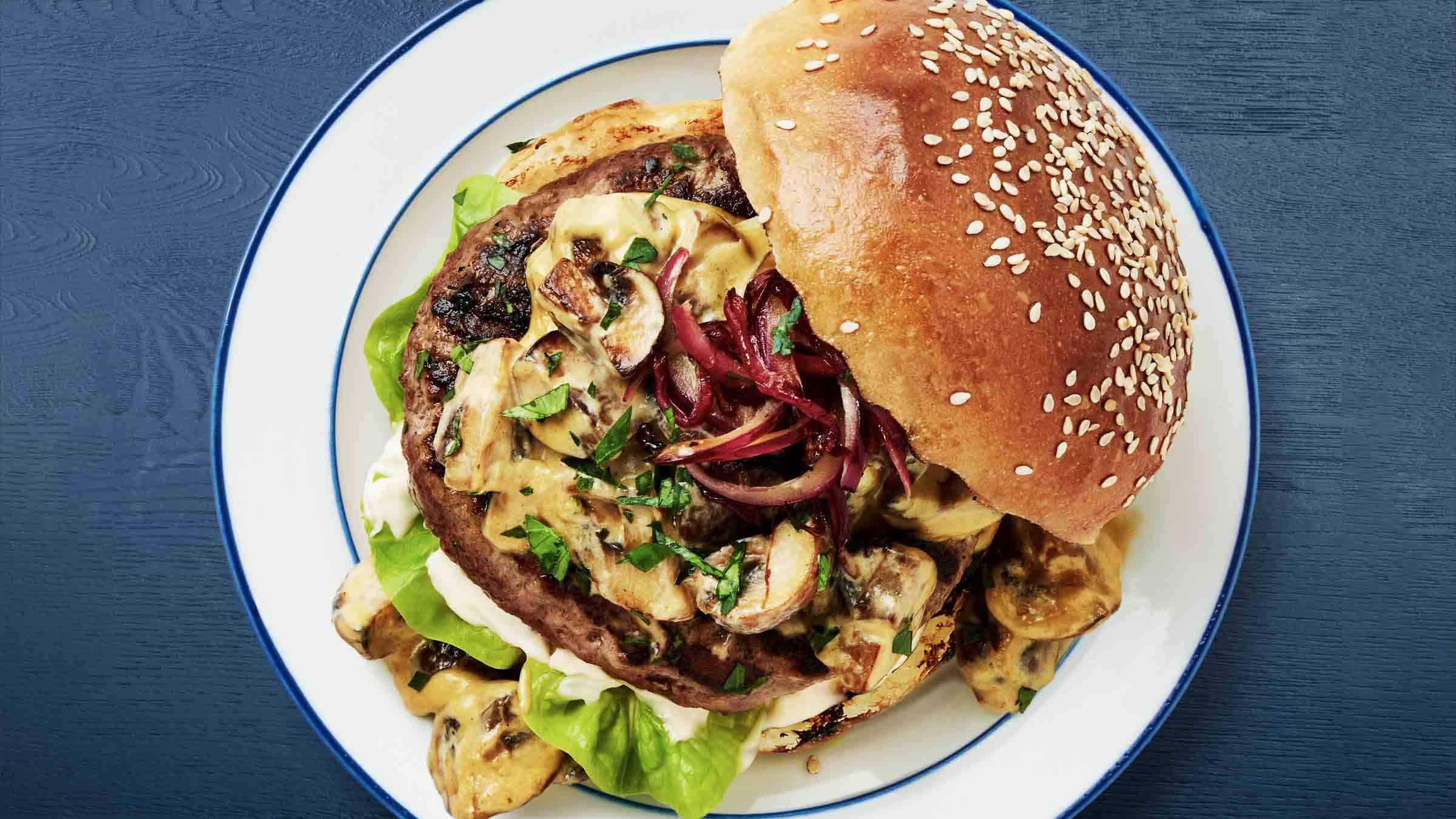 Creamy Mushroom Burger Recipe Creamy Mushroom Burger Recipe