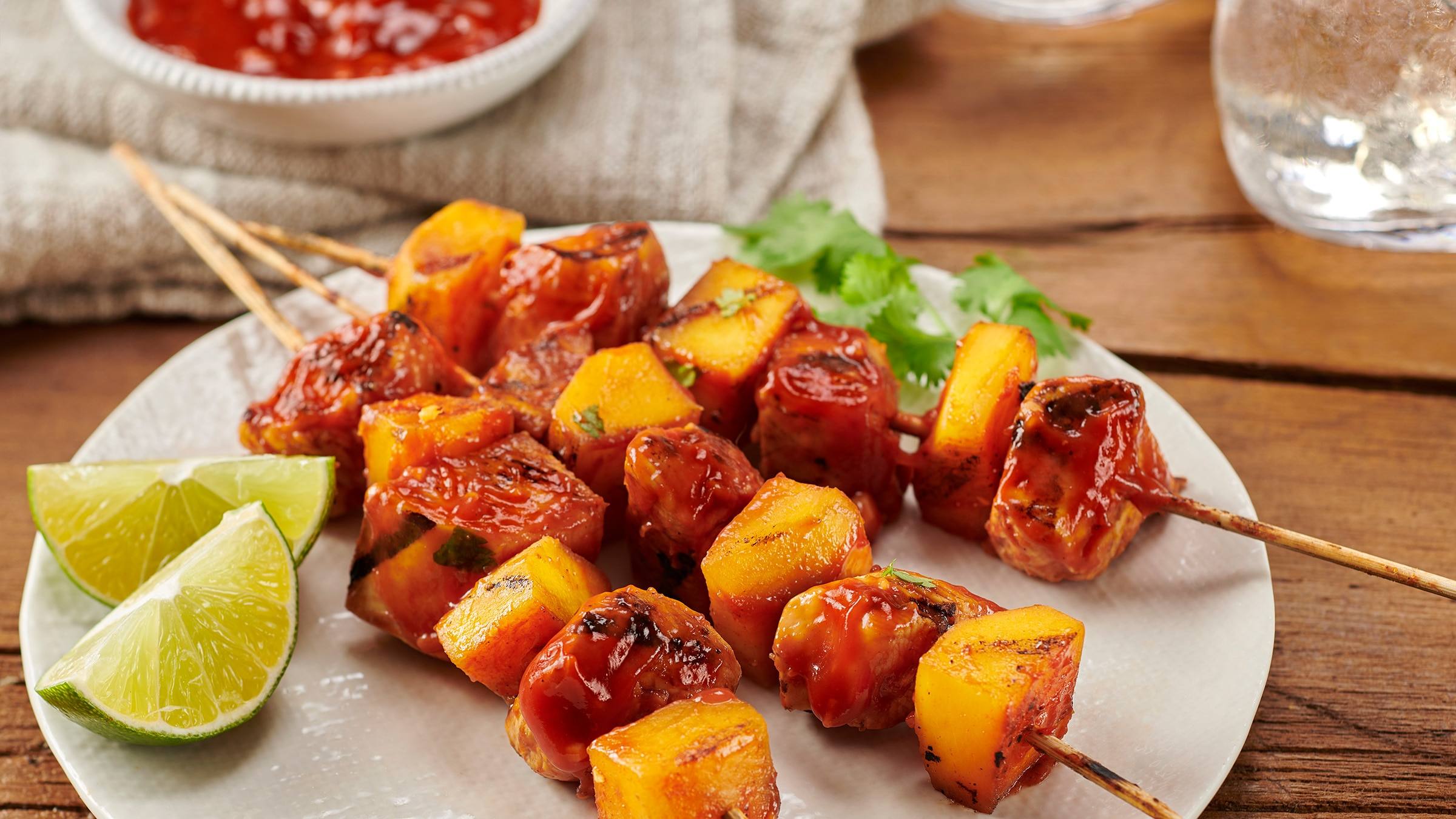 Hellmann's Saucy Ketchup Glazed Chicken Skewers Hellmann's Saucy Ketchup Glazed Chicken Skewers