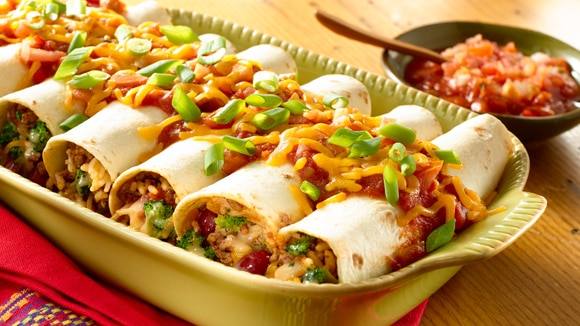 Beefy Broccoli & Cheddar Burritos Beefy Broccoli & Cheddar Burritos