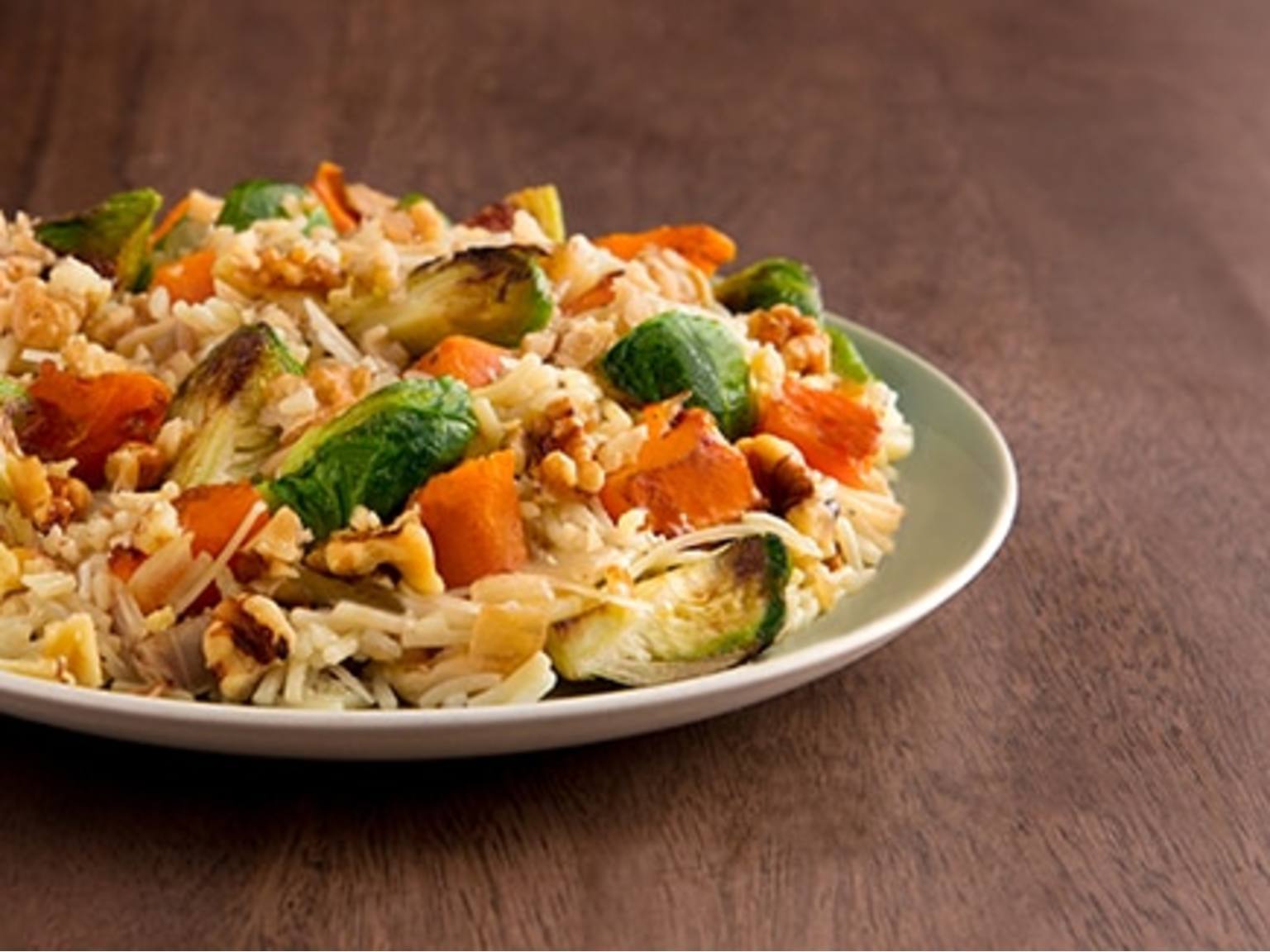 Arroz con calabaza y coles de Bruselas Arroz con calabaza y coles de Bruselas
