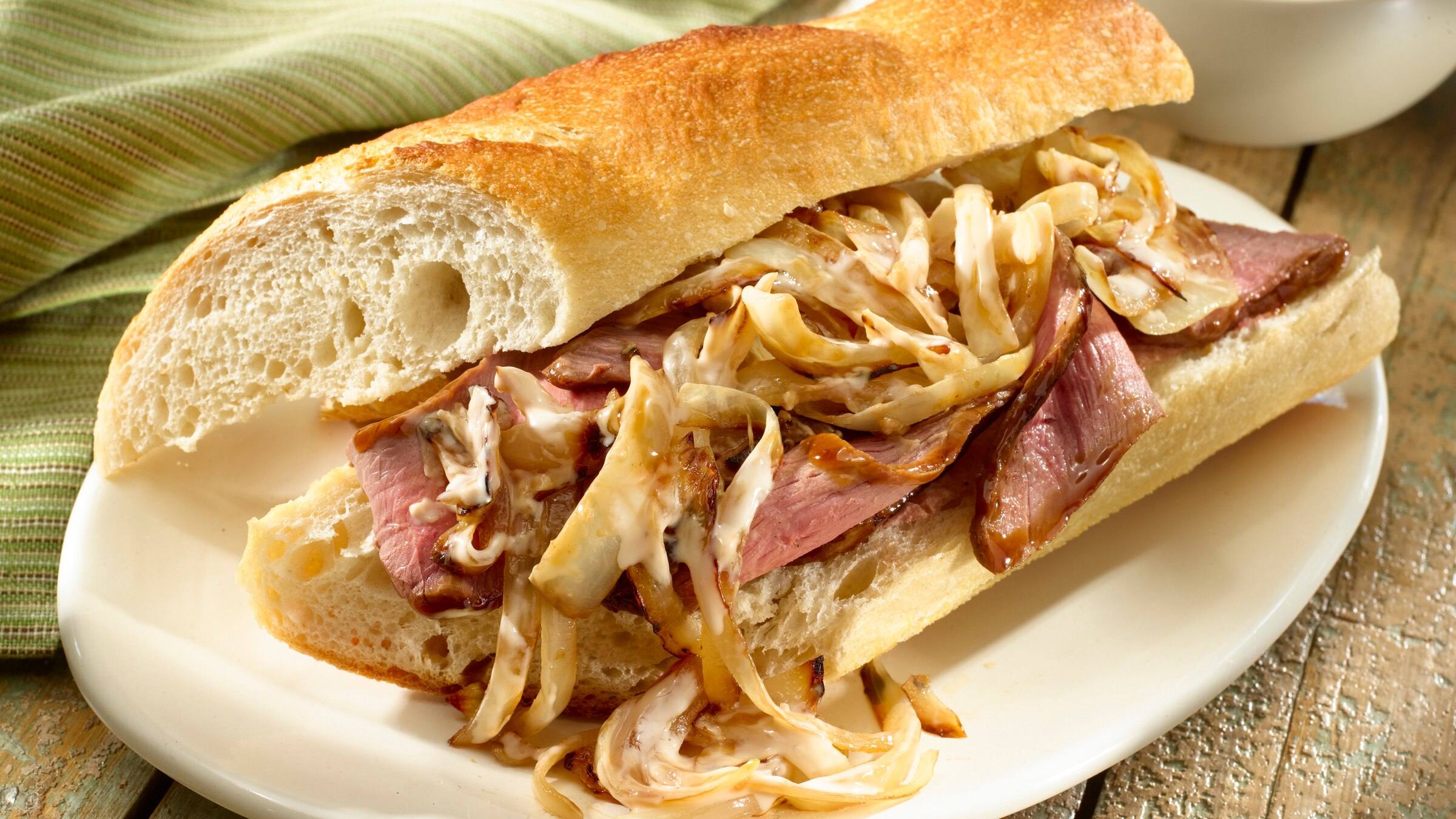 Caramelized Onion and Steak Sandwiches Recipe Hellmann's US