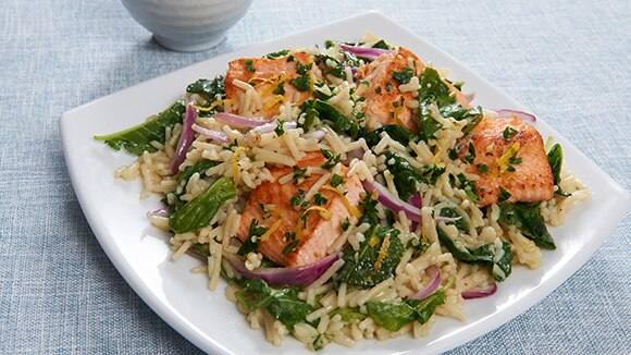 Salmon & Kale With Lemon Herb Topping Salmon & Kale With Lemon Herb Topping