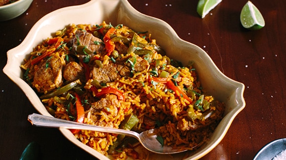 Arroz y cerdo español Arroz y cerdo español