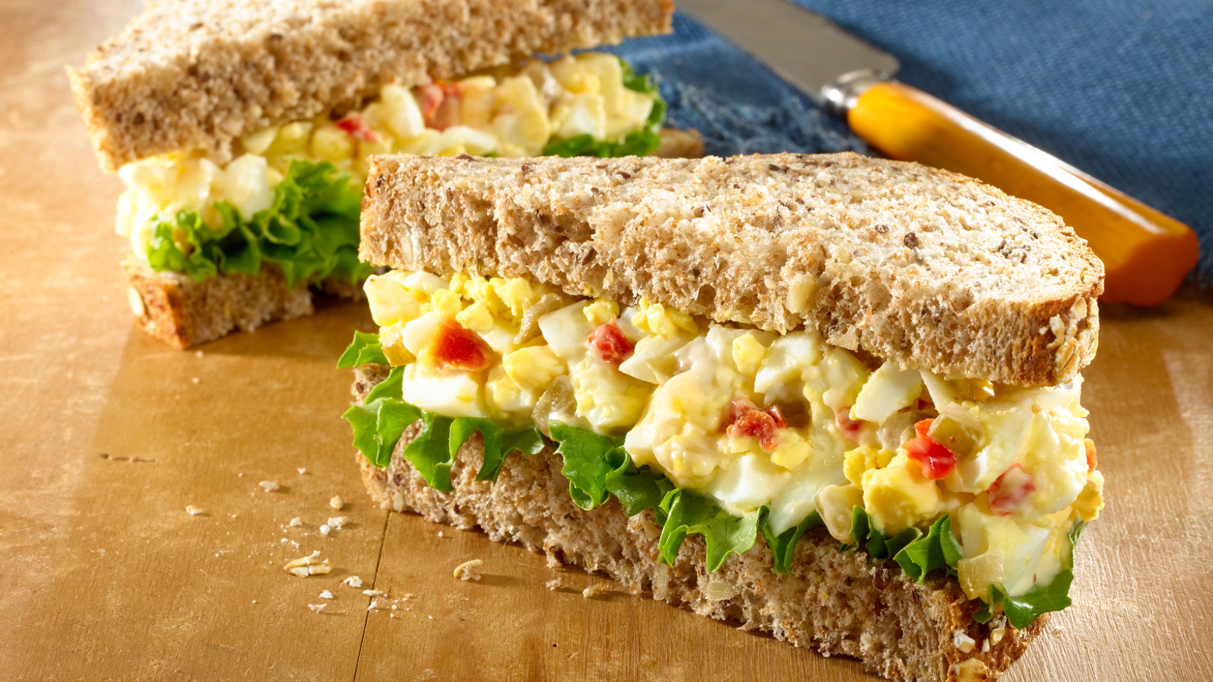 Tangy Egg Salad Sandwich with Red Bell Pepper