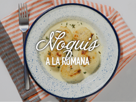 Ñoquis a la romana con salsa de crema Ñoquis a la romana con salsa de crema