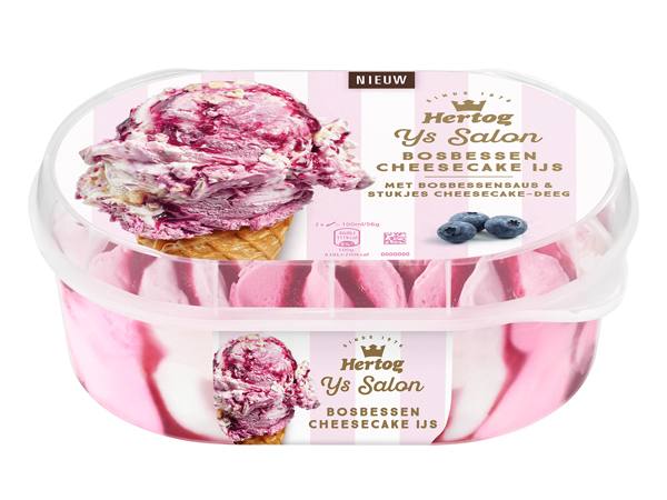 Hoe 'Bosbessen cheesecake ijs met blauwe bessen' bereiden.
