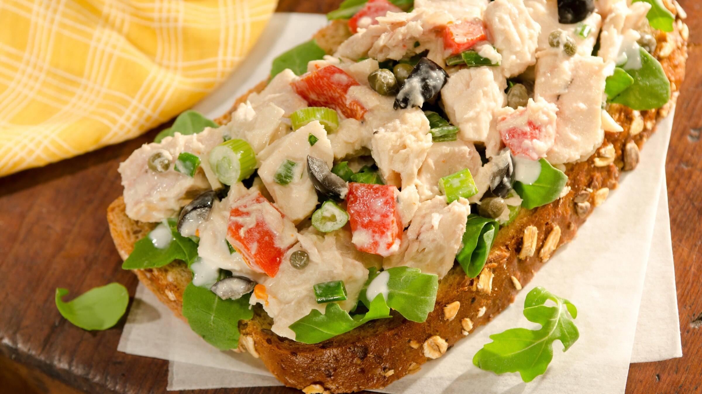 Open-Faced Mediterranean Tuna Sandwiches Open-Faced Mediterranean Tuna Sandwiches