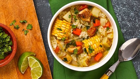 Hearty Chicken & Rice Sopa with Corn Hearty Chicken & Rice Sopa with Corn