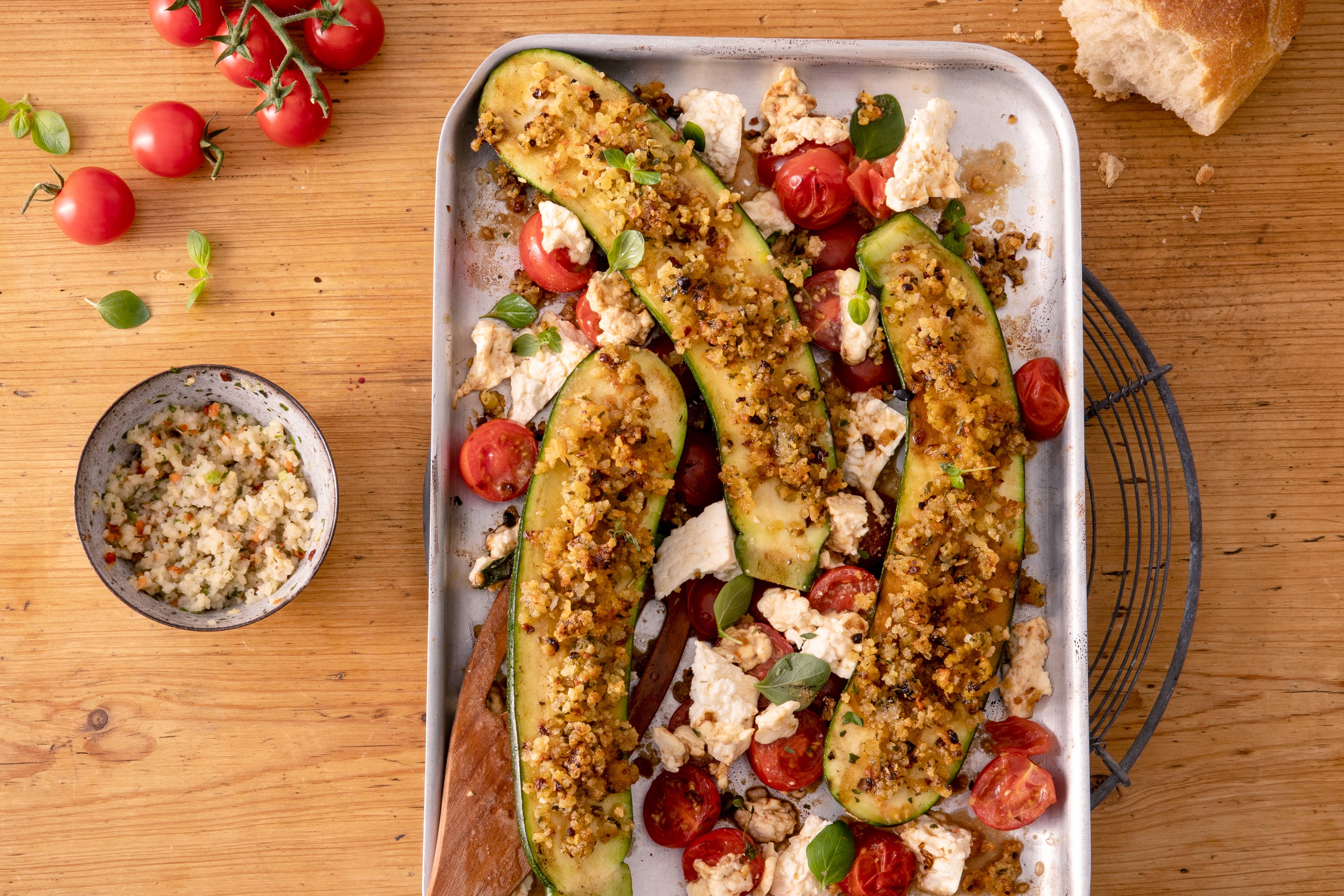 Feta Mit Zucchini Aus Dem Ofen
