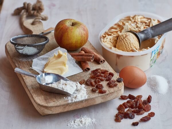 Hoe 'Appeltaart ijs met appeltaart cupcakes' bereiden.